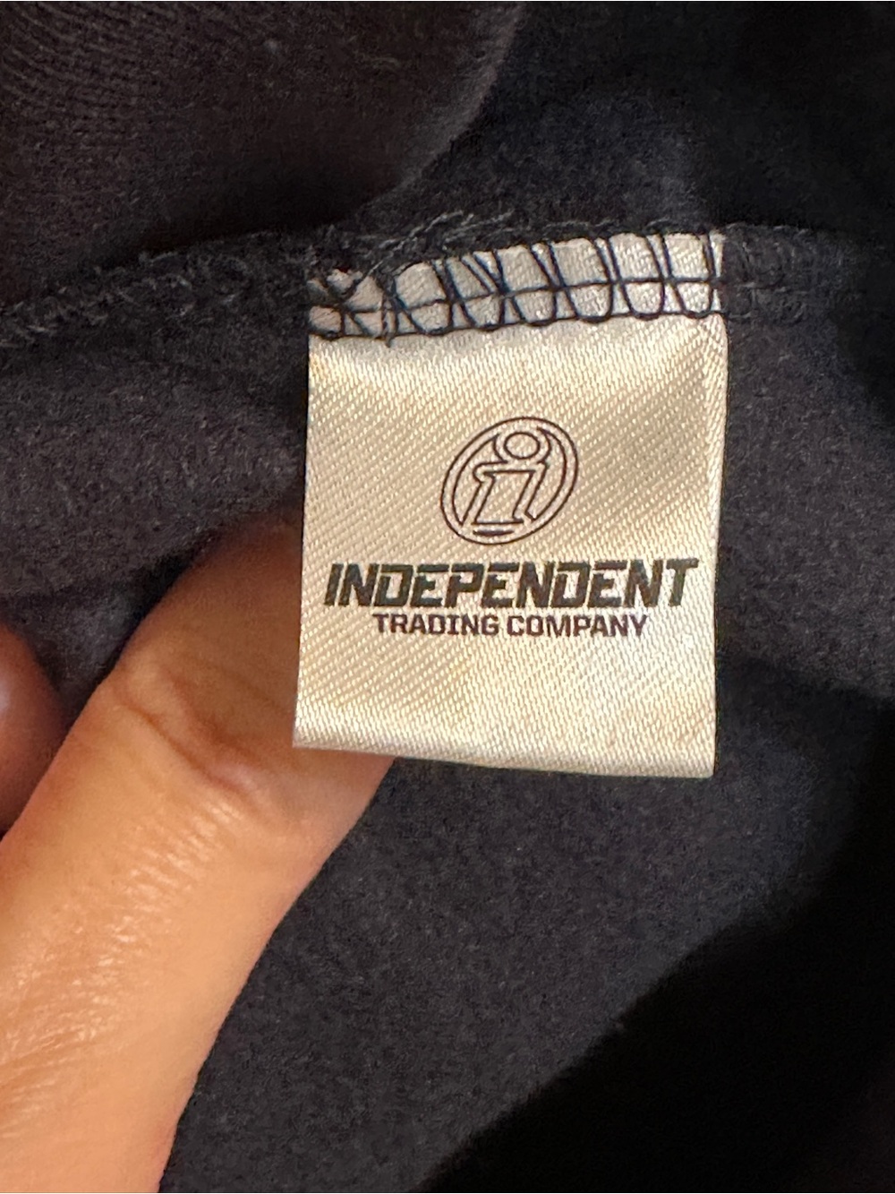Men's Black Full-Zip Hoodie with White Chest Logo and Sleeve Text - Picture 5 of 5